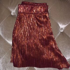 Metallic Rose Gold Copper Shorts